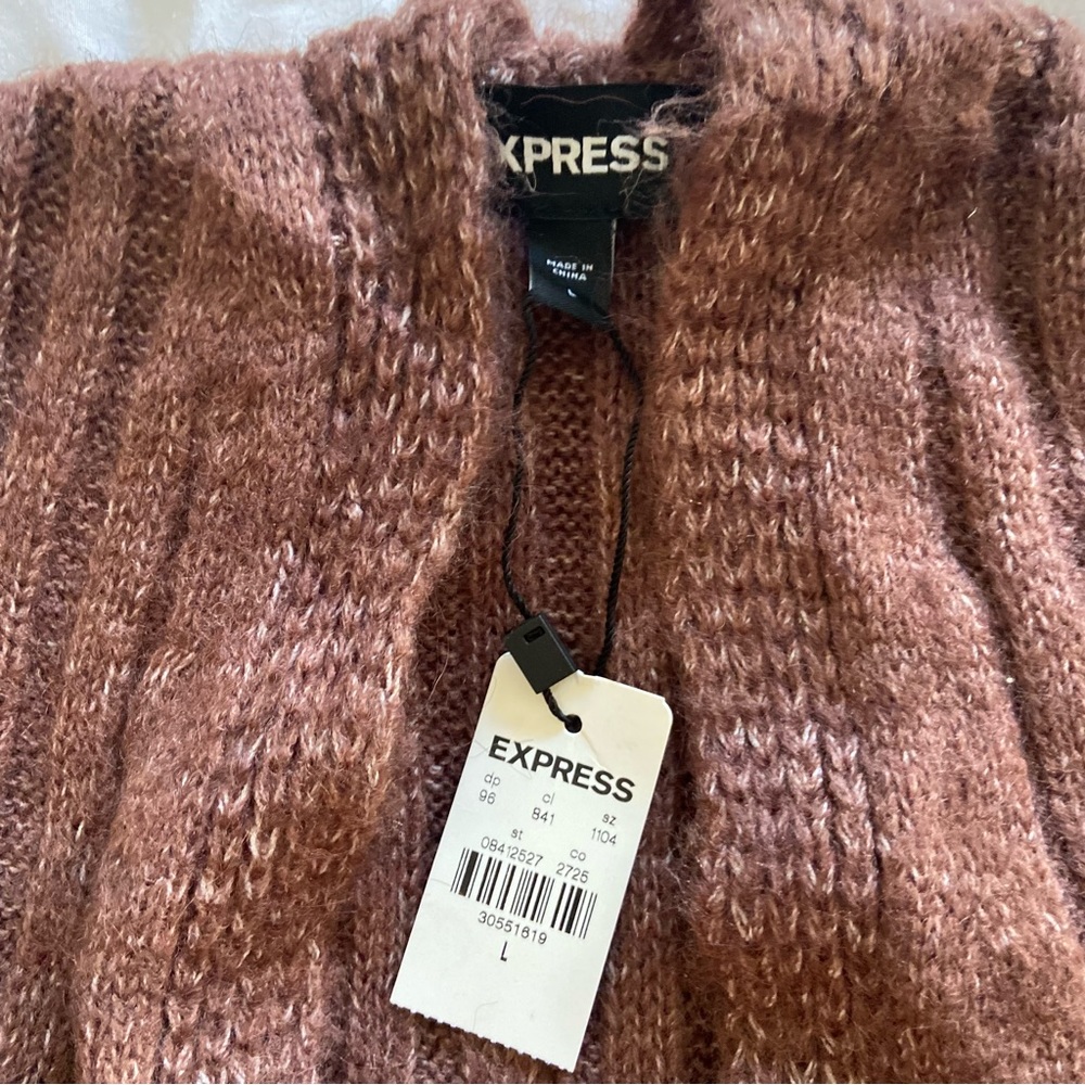 Warm brown Express  sweater/ cardigan! New with tags. Super soft acrylic blend